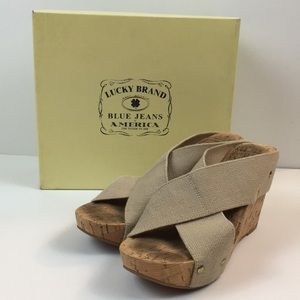 Lucky Brand Miller Linen Criss Cross Wedges